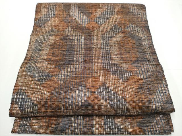 平和屋着物●八寸名古屋帯　紬地　亀甲文　正絹　逸品　CAAY9960hy