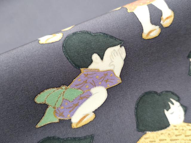 平和屋着物○塩瀬 九寸名古屋帯 童子遊び 金彩 正絹 逸品 CAAY9976hy