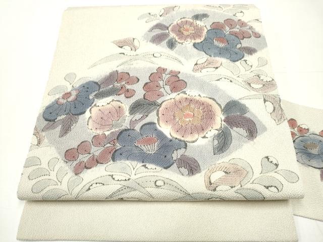 平和屋着物●塩瀬　九寸名古屋帯　絞り　辻が花　鬼しぼ縮緬　正絹　逸品　CAAY9987hy