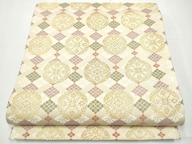 平和屋着物●六通柄袋帯　唐織　花丸文　金糸　やまと誂製　正絹　逸品　CAAY9996hy