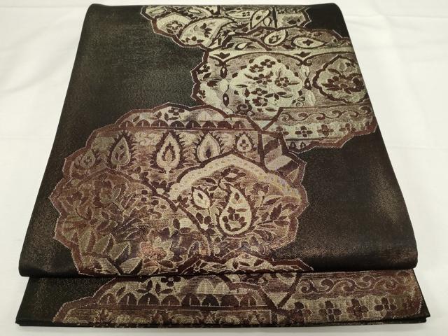 平和屋着物●澤屋重兵衛　六通柄袋帯　古代金錦　正倉院花文　金糸　引箔　正絹　逸品　CAAZ0320dy