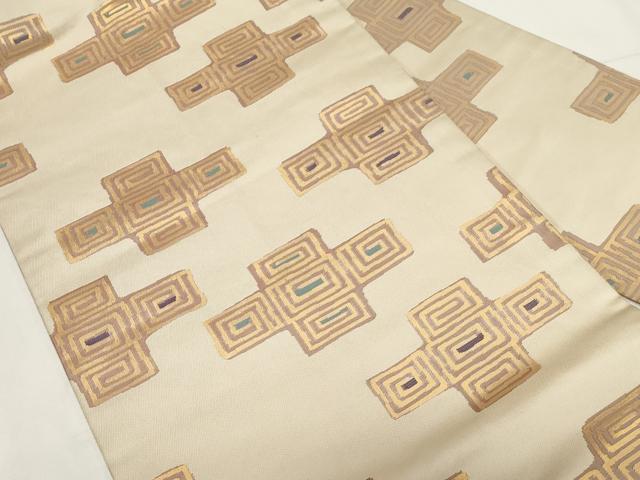 平和屋着物○全通柄 九寸名古屋帯 吉祥文 金糸 正絹 逸品