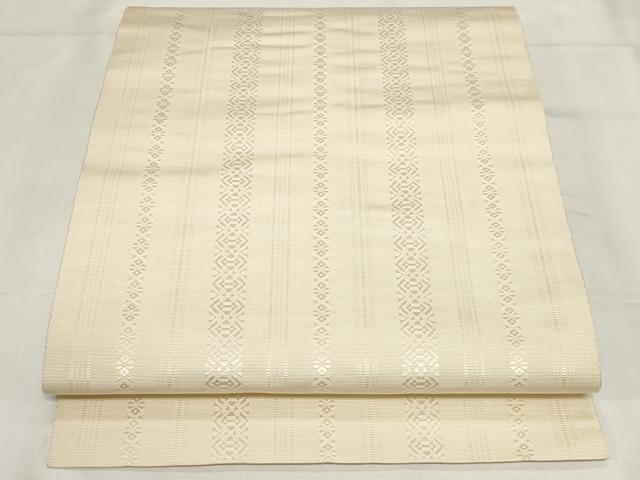 平和屋着物●本場筑前博多　八寸名古屋帯　献上　浅黄色　正絹　逸品　CAAZ0356dy