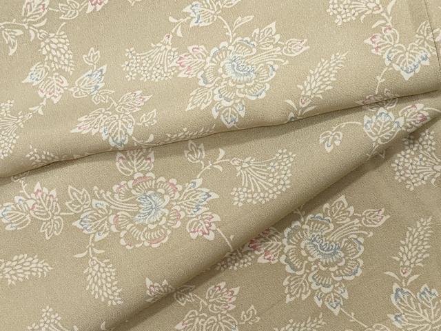 平和屋着物●上質な小紋　型染め　更紗草花文　鈴乃屋扱い　正絹　逸品　CAAZ0859vf