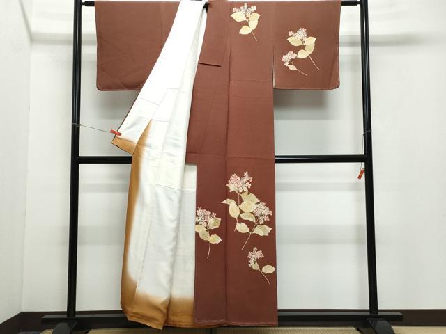 平和屋着物○訪問着 枝花文 金彩 鬼しぼ縮緬 正絹 逸品 未