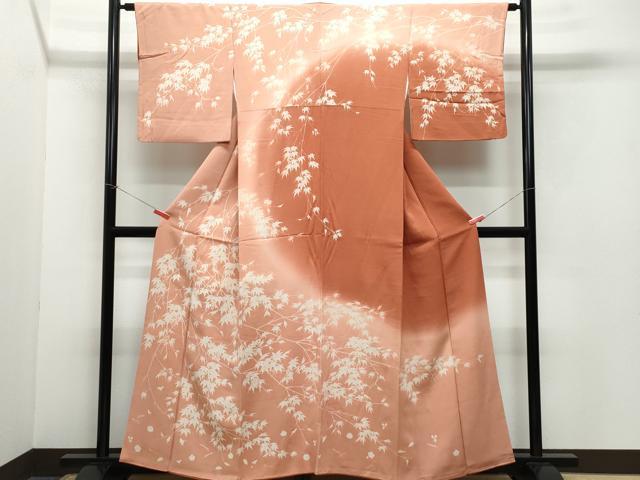 平和屋着物●訪問着　刺繍　楓文　鬼しぼ縮緬　鈴乃屋扱い　正絹　逸品　CAAZ0883vf