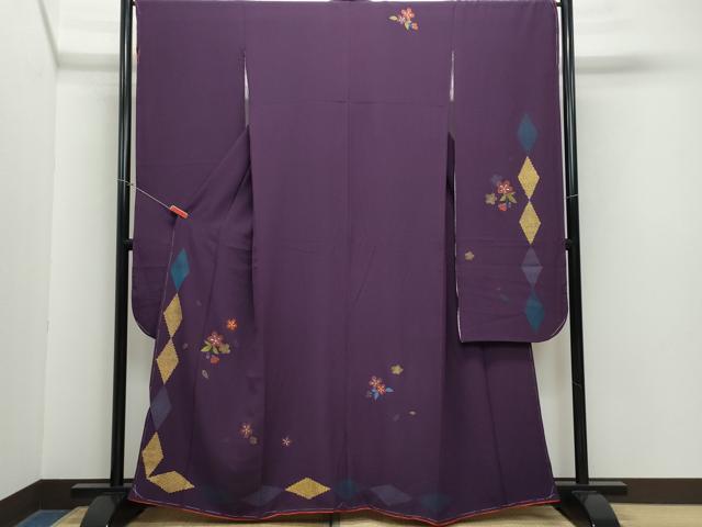 平和屋着物●豪華振袖　刺繍　舞花文　金彩　正絹　逸品　CAAZ0887vf