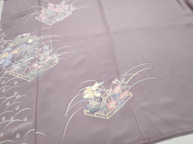 平和屋着物○本加賀友禅作家 白坂幸蔵 訪問着 垣根に草花 正絹