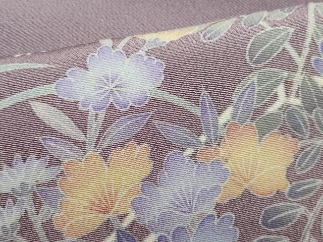 平和屋着物○本加賀友禅作家 白坂幸蔵 訪問着 垣根に草花 正絹