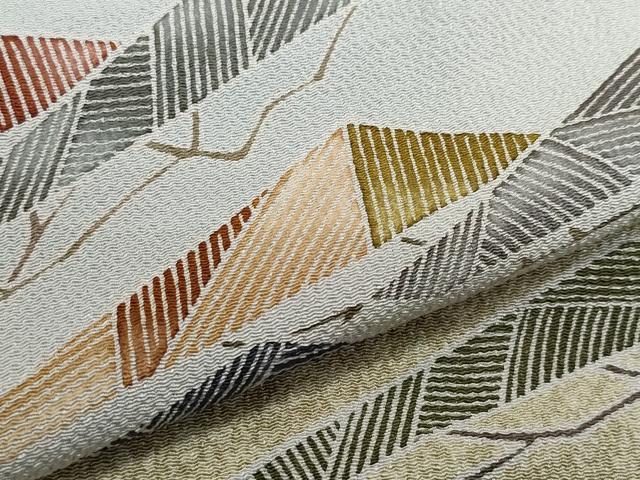 平和屋着物○訪問着 友禅 作家物 松 鬼しぼ縮緬 正絹 逸品 CAAZ0892vf