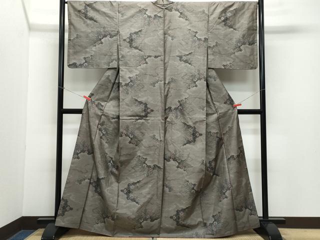 平和屋着物●本場大島紬　9マルキ　草花文　正絹　逸品　CAAZ0908vf 平和屋着物○本場大島紬 9マルキ 草花文 正絹 逸品 CAAZ0908vf