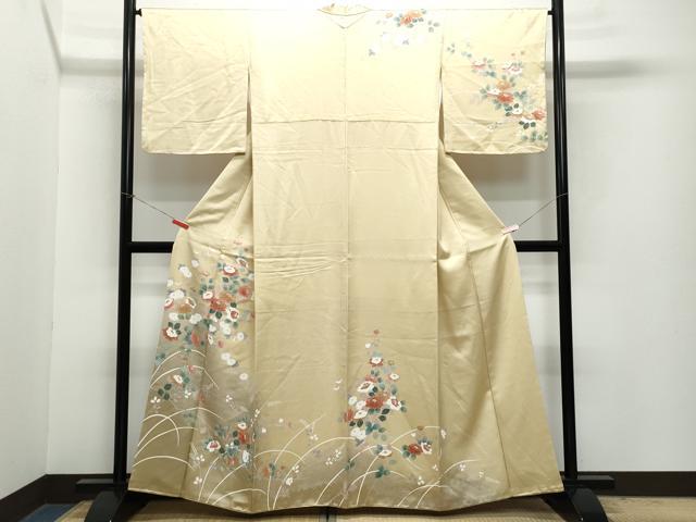 平和屋着物●訪問着　枝花文　暈し染め　正絹　逸品　CAAZ0998vf