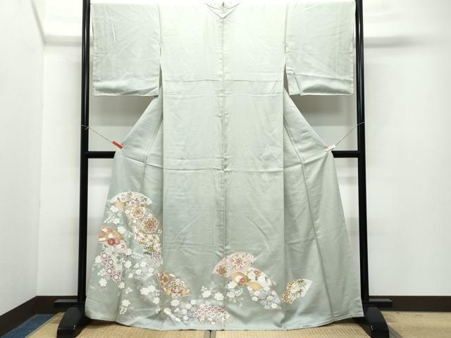 平和屋着物●豪華色留袖　駒刺繍　地紙鳳凰草花文　金彩　正絹　逸品　CAAZ1002vf