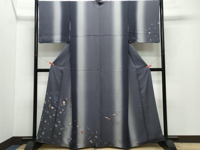 平和屋着物●訪問着　刺繍　楽器花文　暈し染め　正絹　逸品　CAAZ1036vf