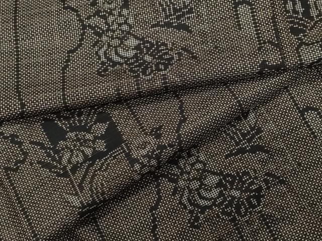 平和屋着物●本場大島紬　7マルキ　吉祥花文　正絹　逸品　CAAZ1058vf