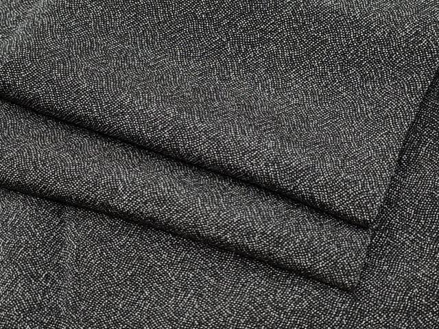 平和屋着物●江戸小紋　吉祥文　黒地　鬼しぼ縮緬　正絹　逸品　CAAZ1065vf