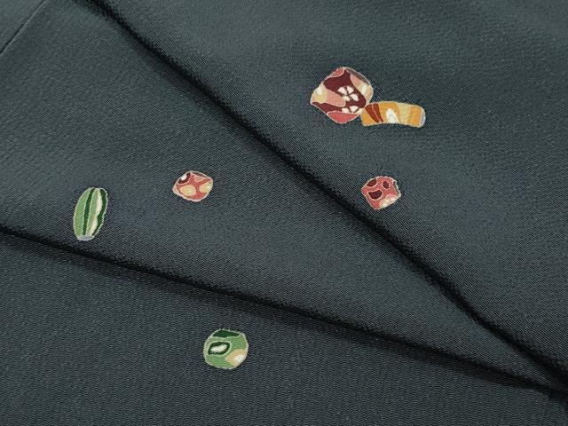 平和屋着物●上質な小紋　陶器文　鬼しぼ縮緬　ロング丈　正絹　逸品　CAAZ1079vf