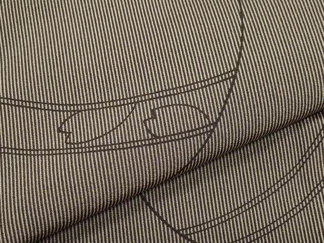 平和屋着物○上質な小紋 毬 万筋 涅色×白橡色