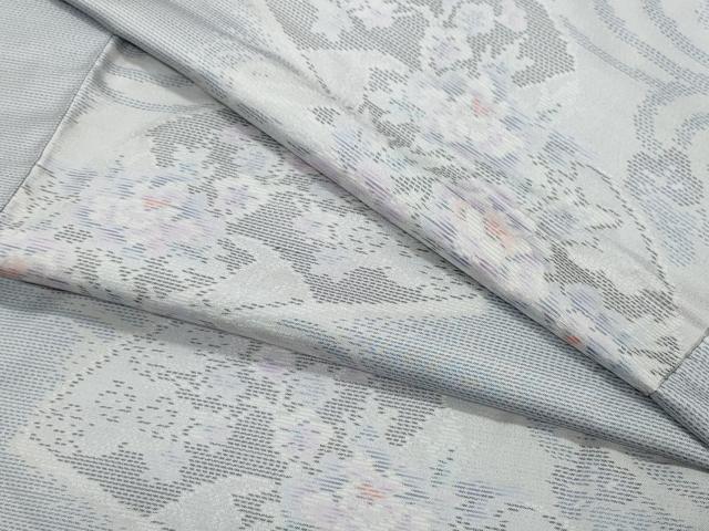 平和屋着物●本場大島紬　白大島　扇面花文　正絹　逸品　CAAZ1122vf