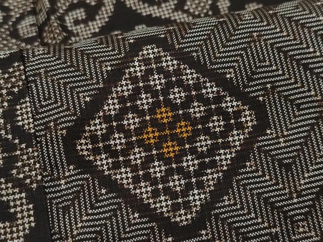 平和屋着物●本場大島紬　龍郷絣　正絹　逸品　CAAZ1149vf 平和屋着物○本場大島紬 龍郷絣 正絹 逸品 CAAZ1149vf