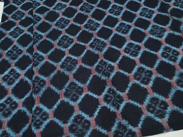 平和屋着物○久留米絣 単衣 蜀江花文 綿 逸品 CAAZ1158vf