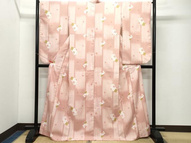 平和屋着物●小振袖　二尺袖　吉祥花文　洗える着物　CAAZ1170vf