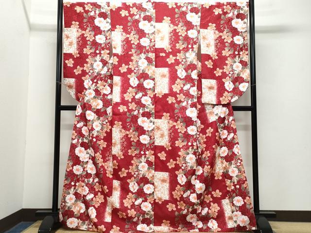 平和屋着物●H・L（アッシュエル）　HENRI-LUC CHAPUIS　小振袖　二尺袖　舞花文　金彩　洗える着物　CAAZ1171vf