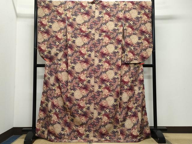 平和屋着物●小振袖　二尺袖　乱菊　洗える着物　CAAZ1173vf