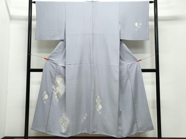 平和屋着物●訪問着　刺繍　貝紫吉祥花唐草文　金銀彩　正絹　逸品　CAAZ1192vf