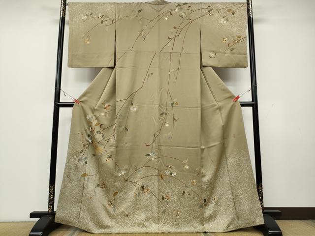 平和屋着物●訪問着　作家物　花鳥文　金彩　正絹　逸品　CAAZ2406ut