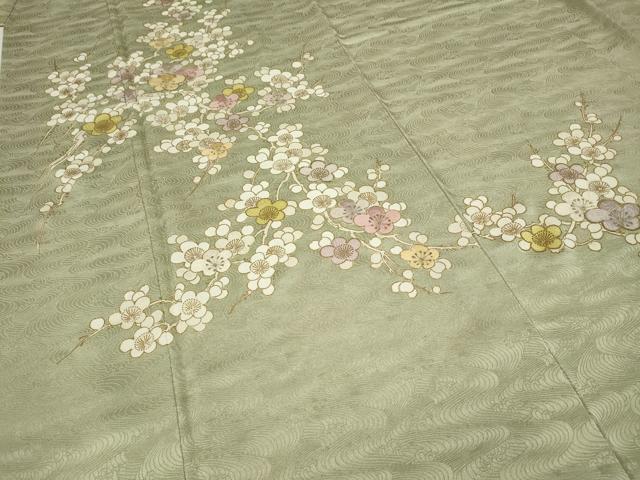 平和屋着物●訪問着　刺繍　枝梅文　金彩　正絹　逸品　CAAZ2424ut 平和屋着物○訪問着 刺繍 枝梅文 金彩 正絹 逸品 CAAZ2424ut