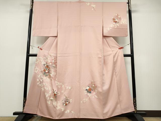 平和屋着物●訪問着　雪輪草花文　暈し染め　金彩　正絹　逸品　CAAZ2429ut