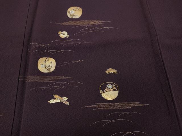 平和屋着物○訪問着 竹屋町刺繍 草花宝尽くし丸文 金彩 銀座おおぎ