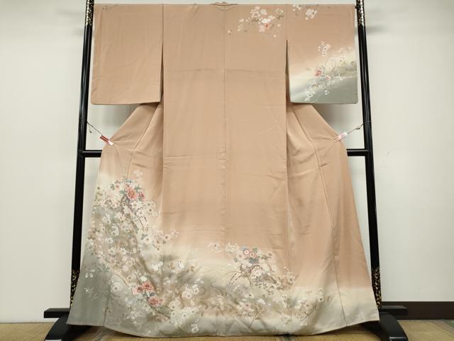 平和屋着物●訪問着　流水花車鳥文　暈し染め　金彩　正絹　逸品　CAAZ2452ut