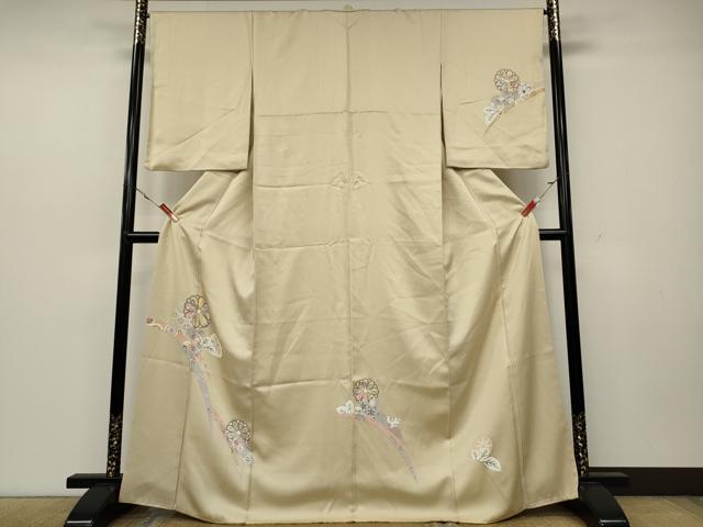 平和屋着物●訪問着　吉祥芝草花文　金彩　正絹　逸品　CAAZ2463ut