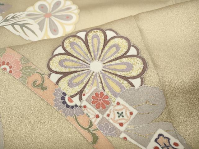 平和屋着物○訪問着 吉祥芝草花文 金彩 正絹 逸品 CAAZ2463ut