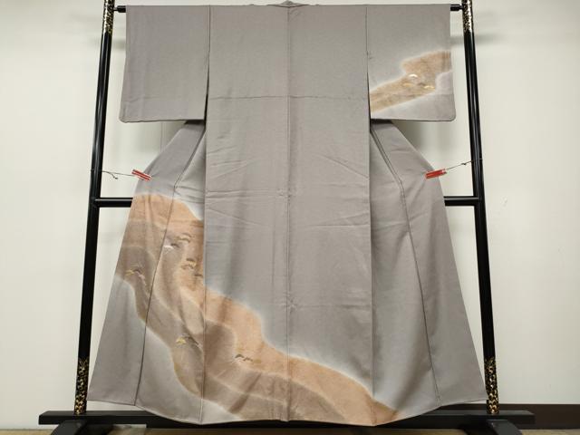 平和屋着物●訪問着　竹屋町刺繍　道長松文　暈し染め　金彩　正絹　逸品　CAAZ2468ut