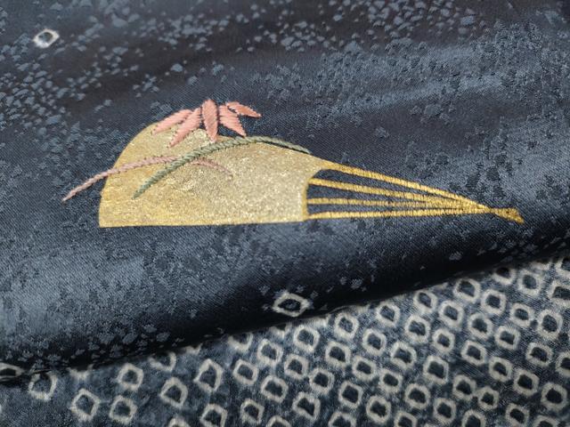 平和屋着物○創業460年・千總 訪問着 絞り 刺繍 扇面花文