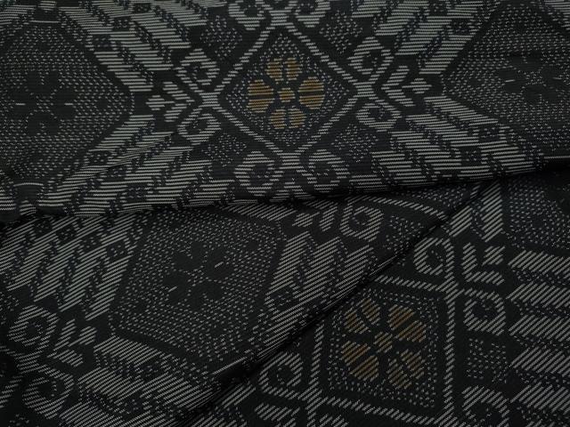 平和屋着物●本場大島紬　菱吉祥花文　龍郷柄　正絹　逸品　CAAZ2517ut