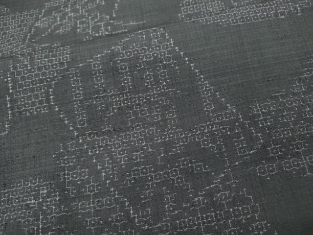 平和屋着物●結城紬　80亀甲　色紙重ね草花文　正絹　逸品　CAAZ2527ut