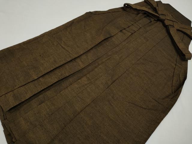 平和屋着物●男性　馬乗り袴　紬地　霞文　正絹　逸品　CAAZ2536ut