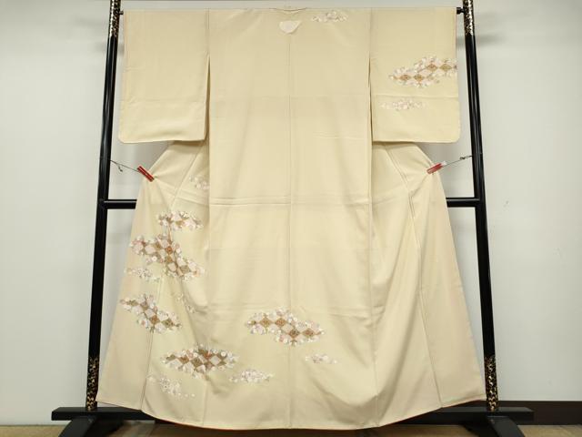 平和屋着物●十日町老舗ブランド　吉澤友禅　吾妻徳穂　訪問着　菱宝尽くし花文　金彩　正絹　逸品　未使用　CAAZ2547ut