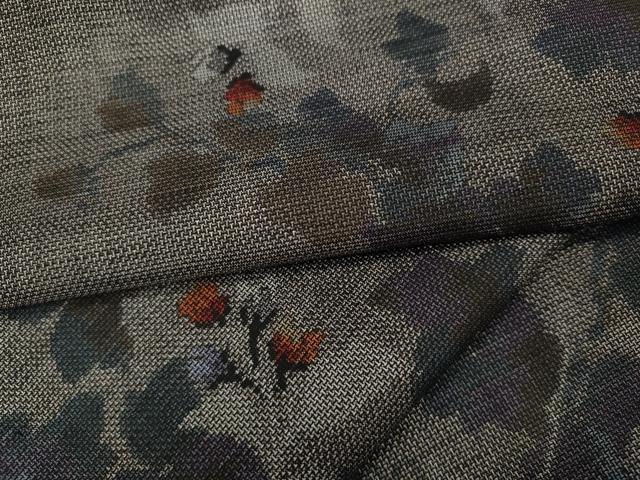 平和屋着物●本場大島紬　9マルキ　蔦の葉花文　正絹　逸品　CAAZ2554ut