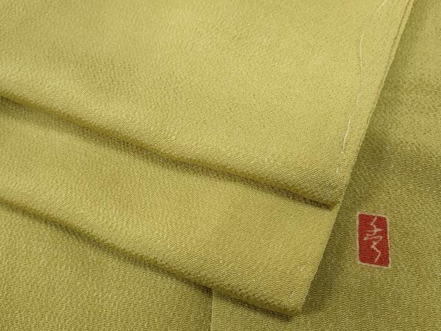 平和屋着物●上質な色無地　作家物　木蘭色　鬼しぼ縮緬　正絹　逸品　CAAZ2570ut