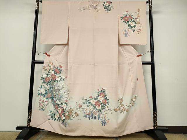 平和屋着物●訪問着　友禅　作家物　花鳥文　暈し染め　正絹　逸品　CAAZ2573ut