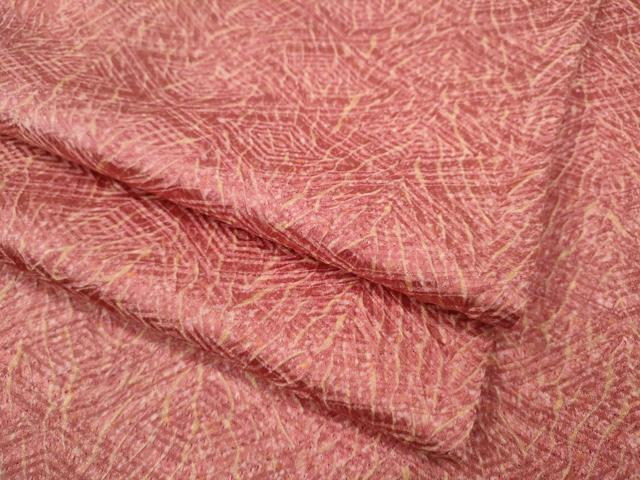 平和屋着物●名門　藤娘きぬたや・杢目絞り　小紋　正絹　逸品　CAAZ2587ut