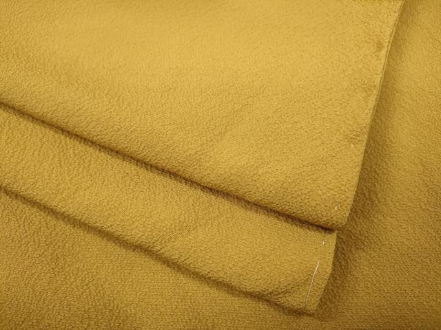 平和屋着物●上質な色無地　霞地紋　鬱金色　正絹　逸品　未使用　CAAZ2594ut