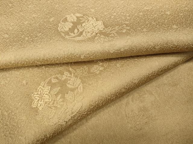 平和屋着物●上質な色無地　花丸地紋　飴色　正絹　逸品　CAAZ2598ut