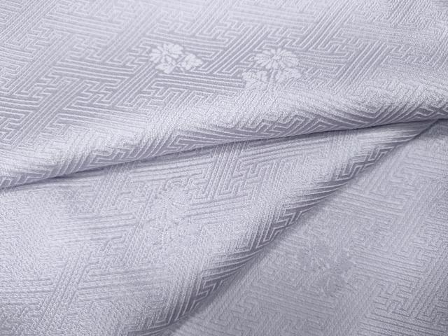 平和屋着物●上質な色無地　紗綾形舞花地紋　白藤色　正絹　逸品　未使用　CAAZ2605ut