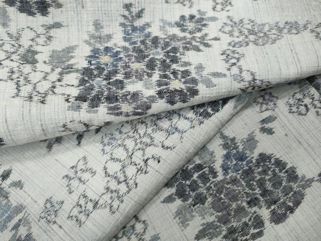 平和屋着物●小千谷紬　舞花文　正絹　逸品　CAAZ2619ut